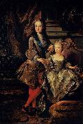 Francois de Troy Portrait of Louis XV of France with his painting